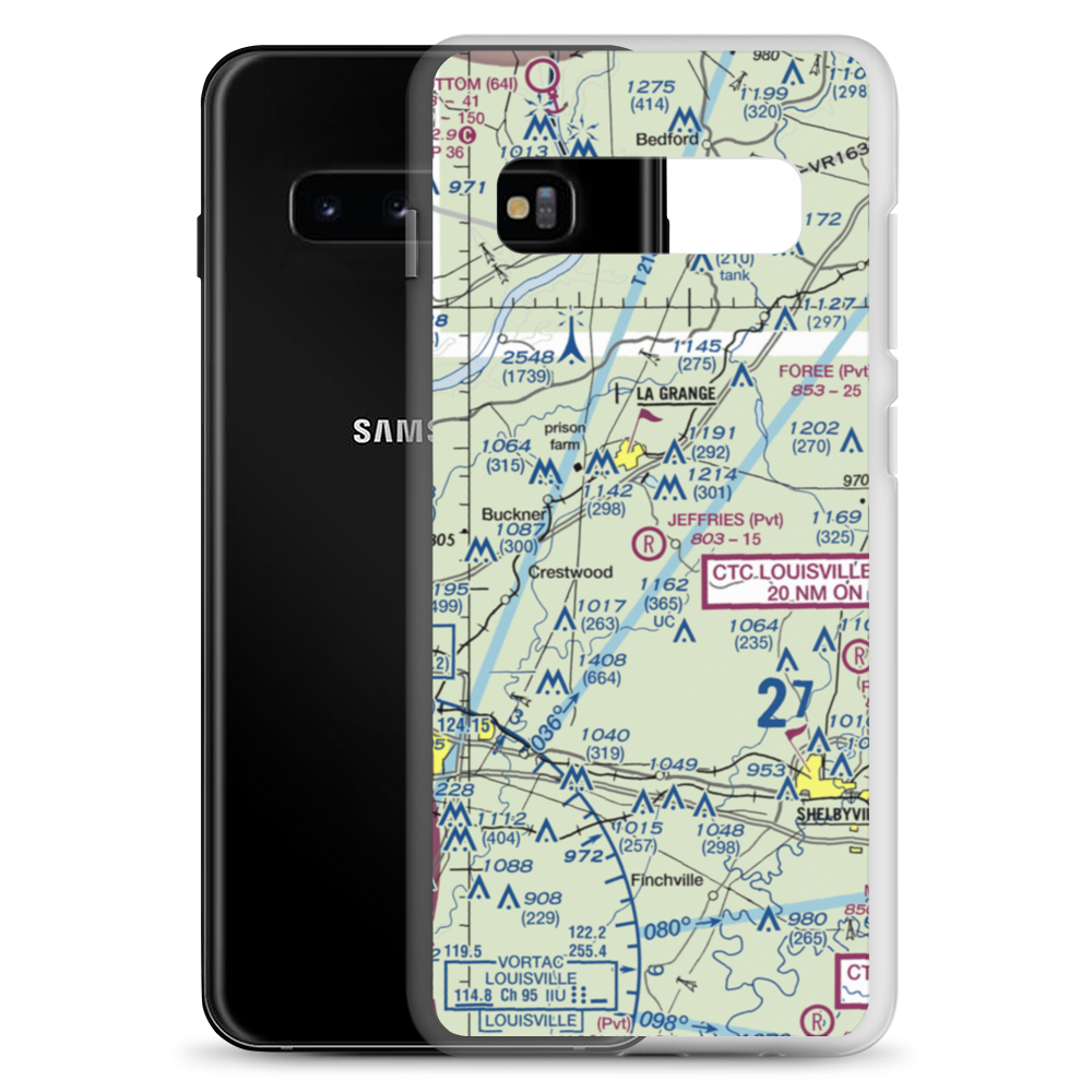 Jeffries Farm Airport (6KY6) VFR Sectional Samsung Case Samsung Galaxy S10+ model shown