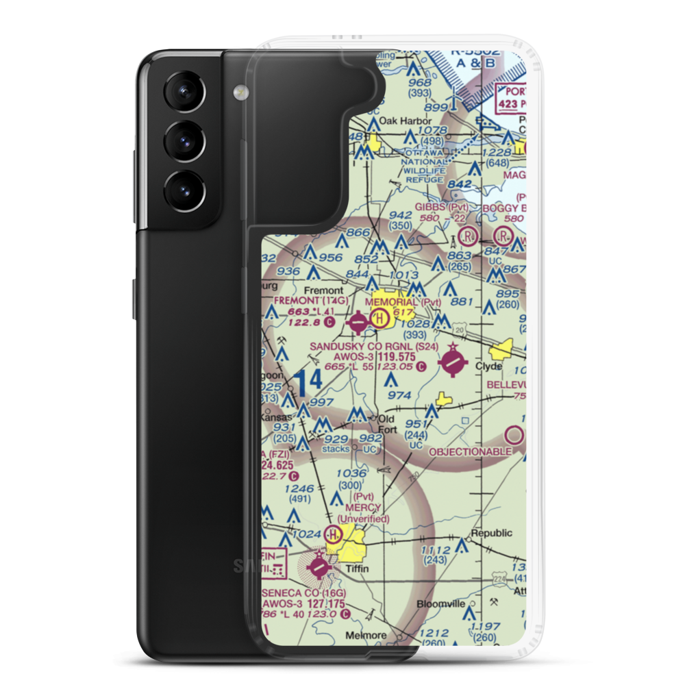 Jenkins Airport (9OA7) VFR Sectional Samsung Case Samsung Galaxy S21 Plus model shown