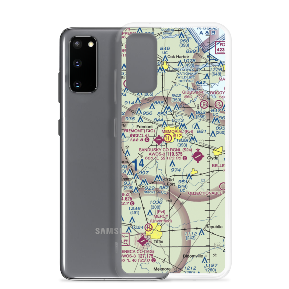 Jenkins Airport (9OA7) VFR Sectional Samsung Case Samsung Galaxy S20 model shown