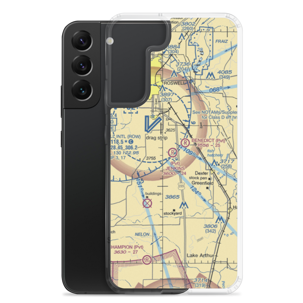 Jenkins Airport (NM87) VFR Sectional Samsung Case Samsung Galaxy S22 Plus model shown