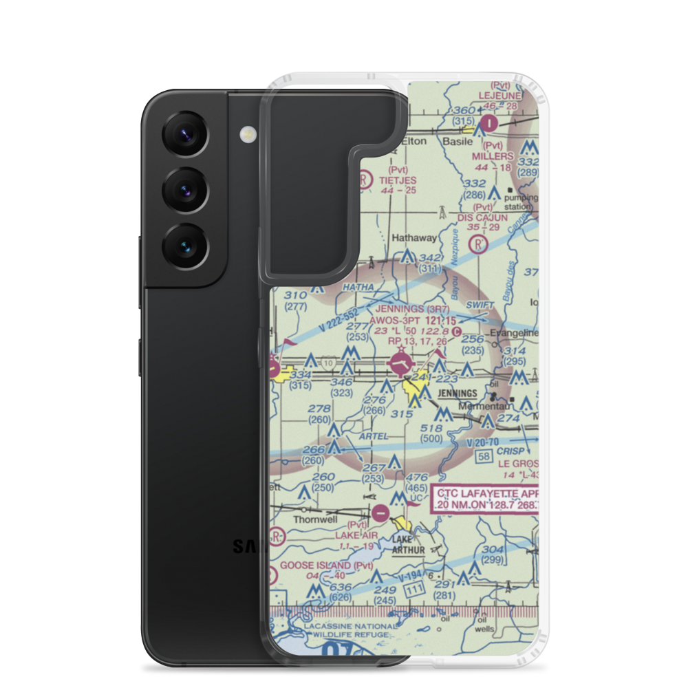 Jennings Airport (3R7) VFR Sectional Samsung Case Samsung Galaxy S22 model shown