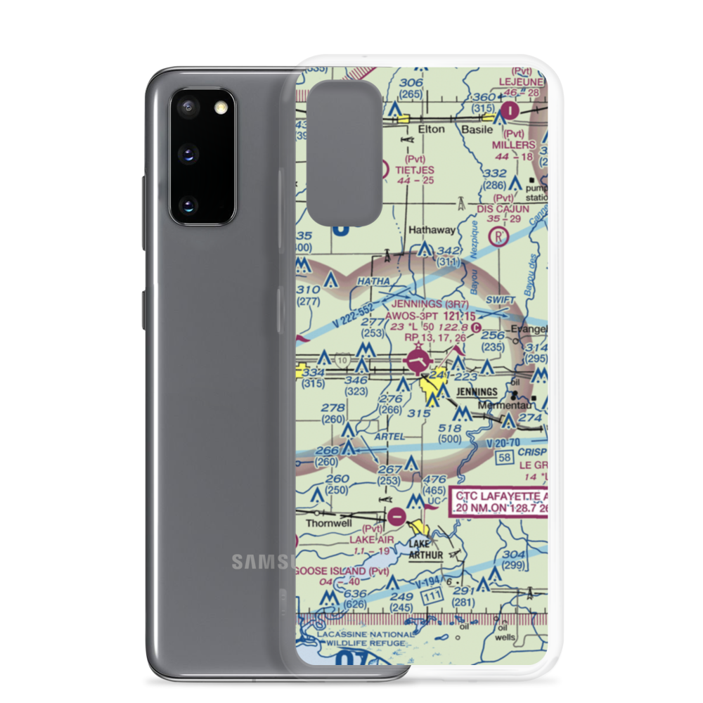 Jennings Airport (3R7) VFR Sectional Samsung Case Samsung Galaxy S20 model shown