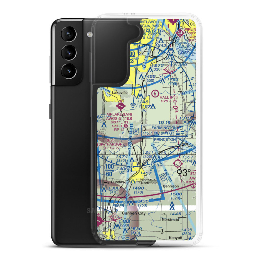 Jennrich Field (MN45) VFR Sectional Samsung Case Samsung Galaxy S21 Plus model shown