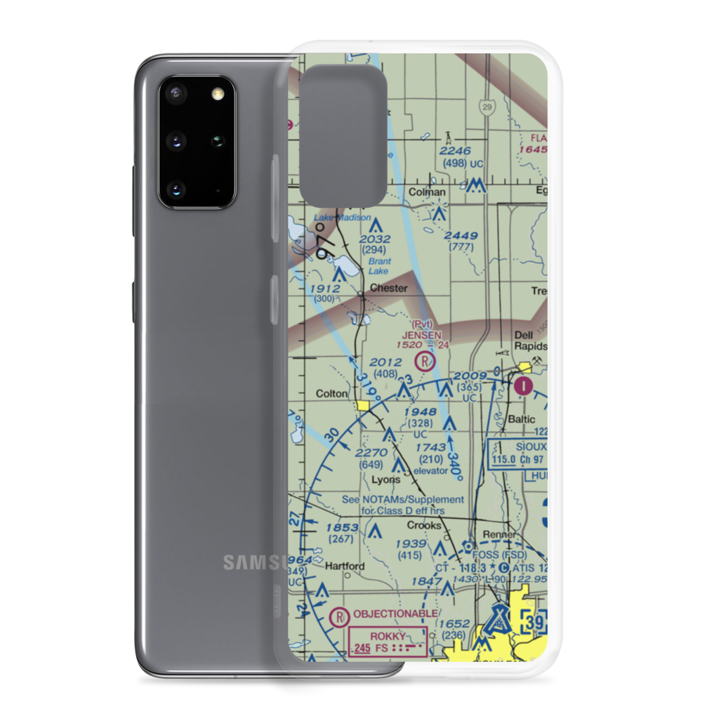 Jensen Airport (SD46) VFR Sectional Samsung Case Samsung Galaxy S20 Plus model shown