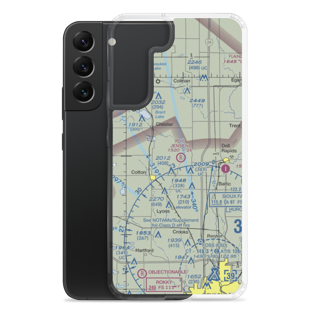 Jensen Airport (SD46) VFR Sectional Samsung Case Samsung Galaxy S22 Plus model shown