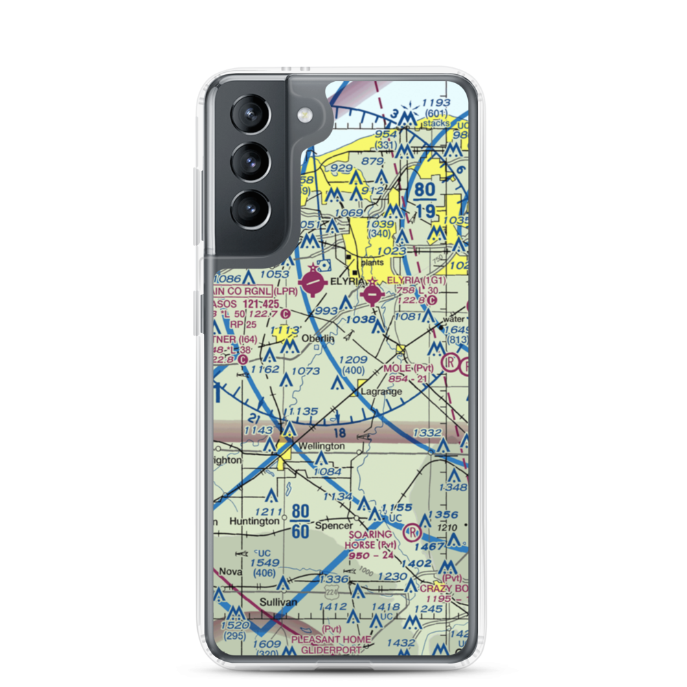 Jer-Mar Airpark (18OH) VFR Sectional Samsung Case Samsung Galaxy S21 model shown