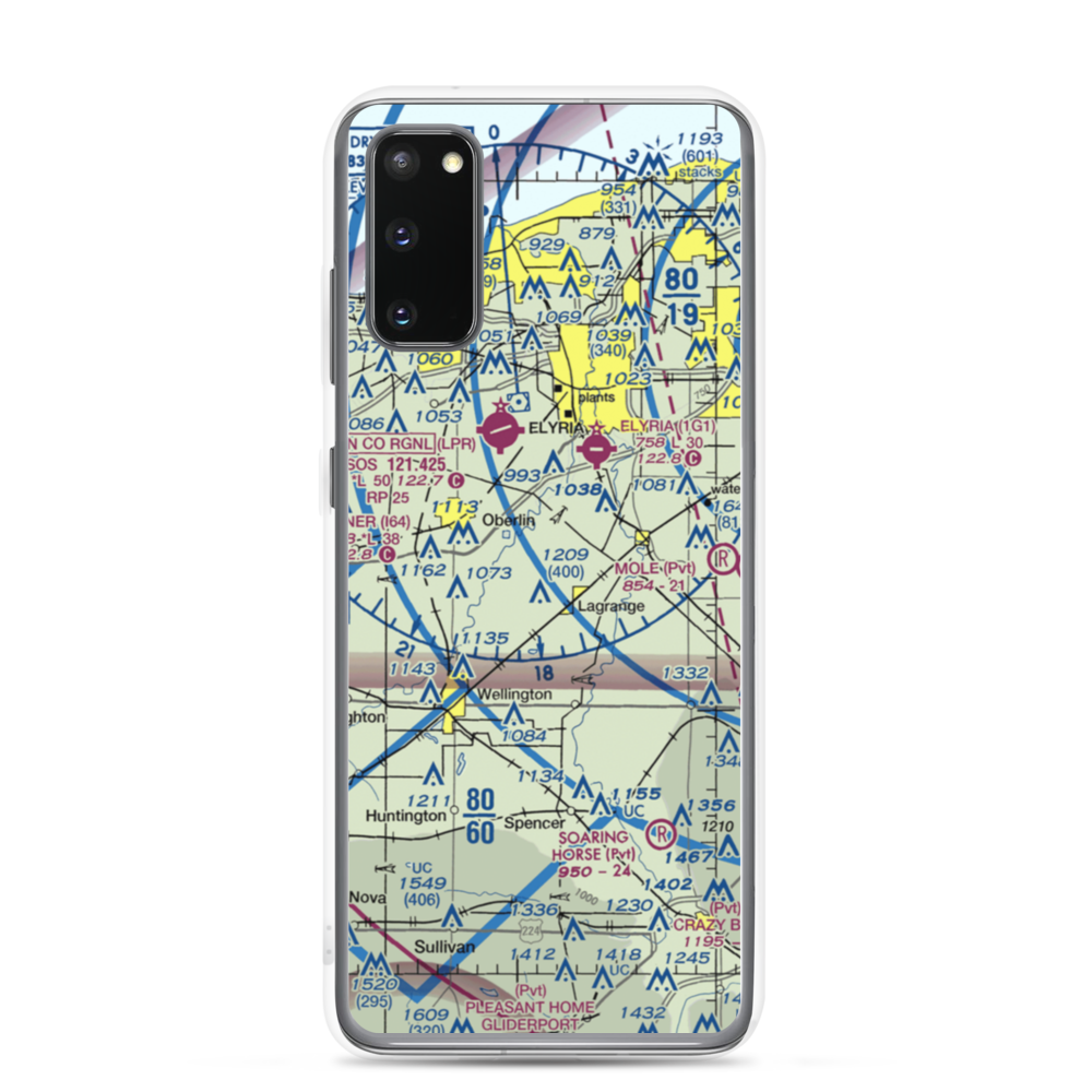 Jer-Mar Airpark (18OH) VFR Sectional Samsung Case Samsung Galaxy S20 model shown