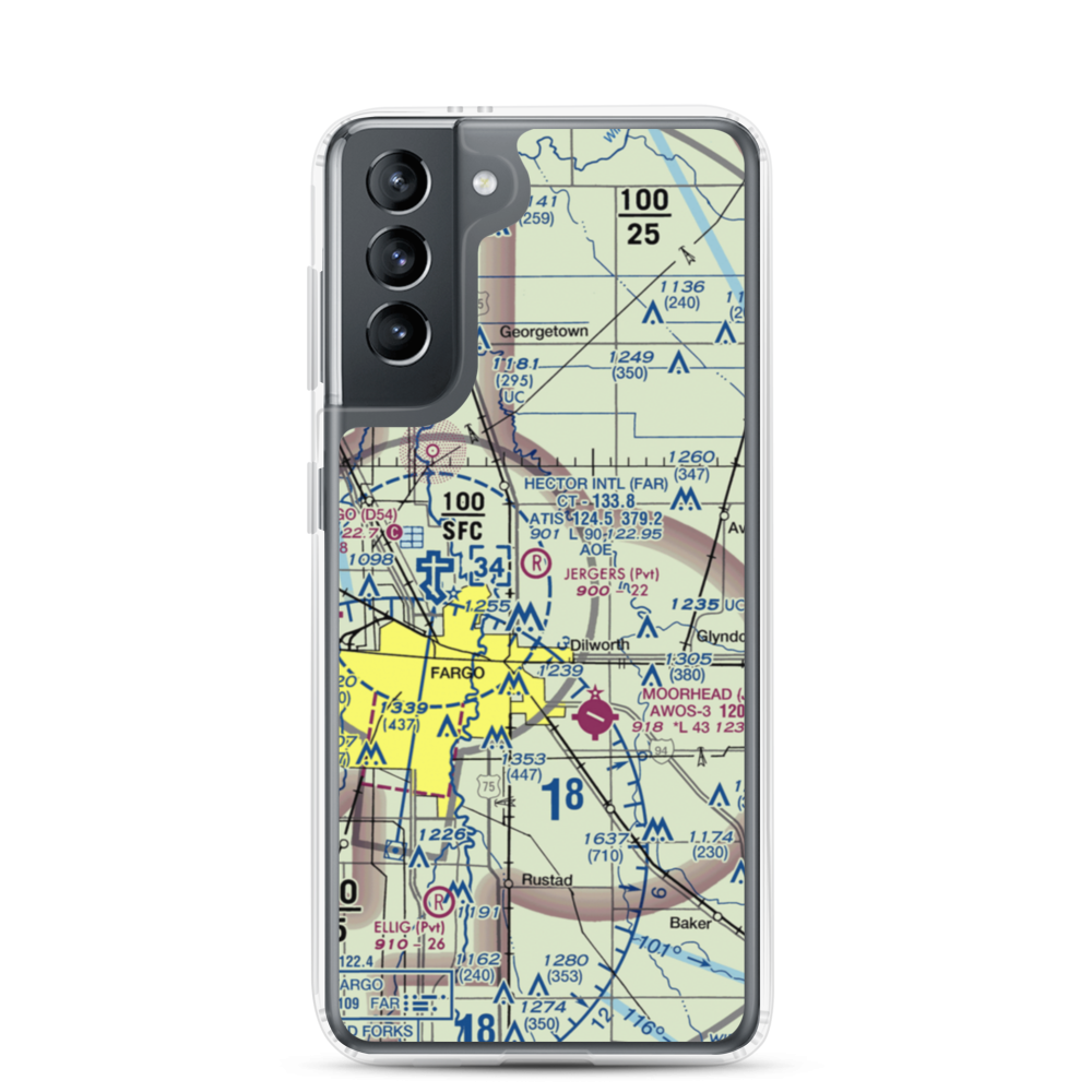 Jerger's Field (MN77) VFR Sectional Samsung Case Samsung Galaxy S21 model shown
