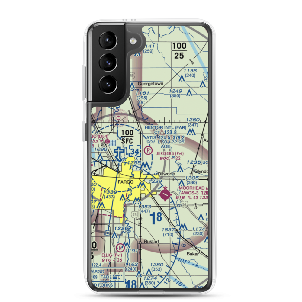 Jerger's Field (MN77) VFR Sectional Samsung Case Samsung Galaxy S21 Plus model shown