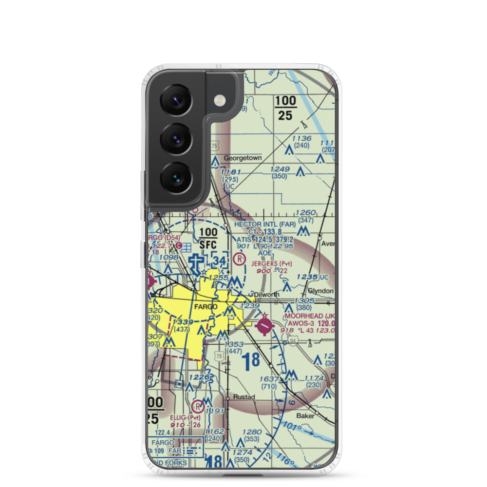 Jerger's Field (MN77) VFR Sectional Samsung Case Samsung Galaxy S22 model shown