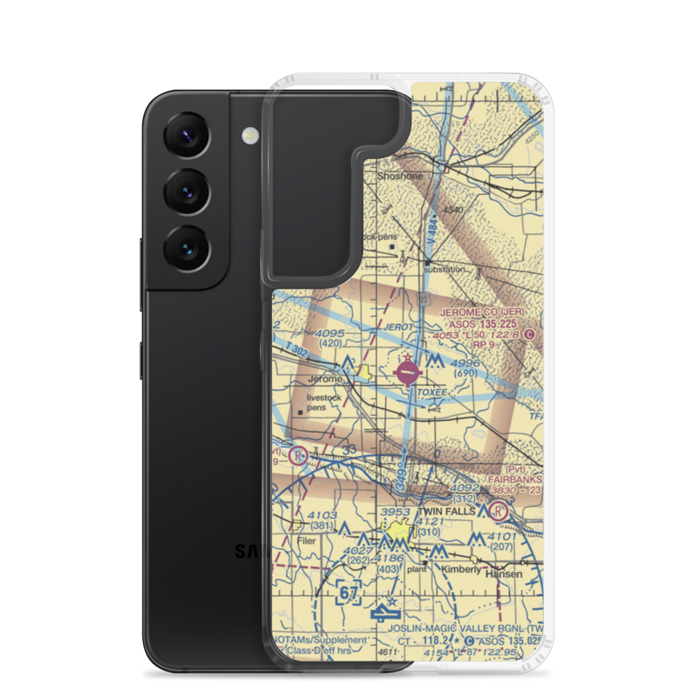 Jerome County Airport (JER) VFR Sectional Samsung Case Samsung Galaxy S22 model shown