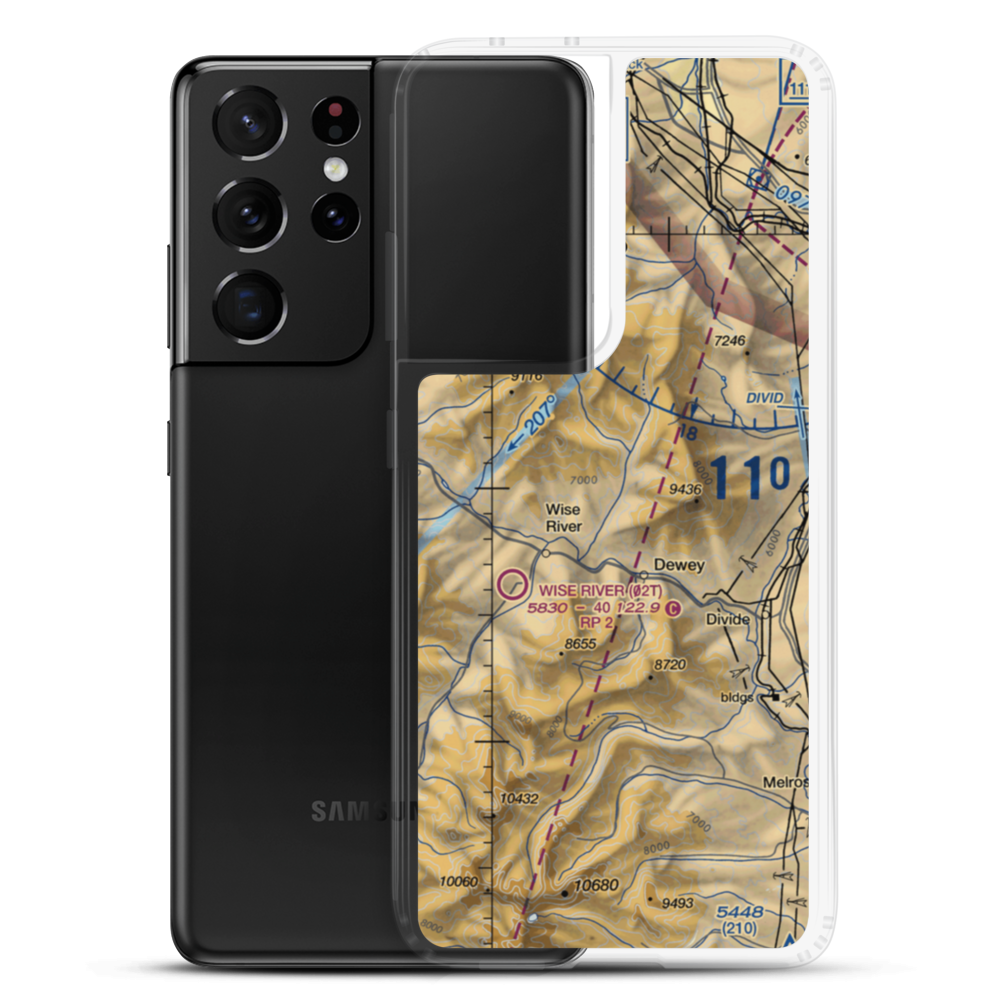 Jerry Creek Airport (MT14) VFR Sectional Samsung Case Samsung Galaxy S21 Ultra model shown