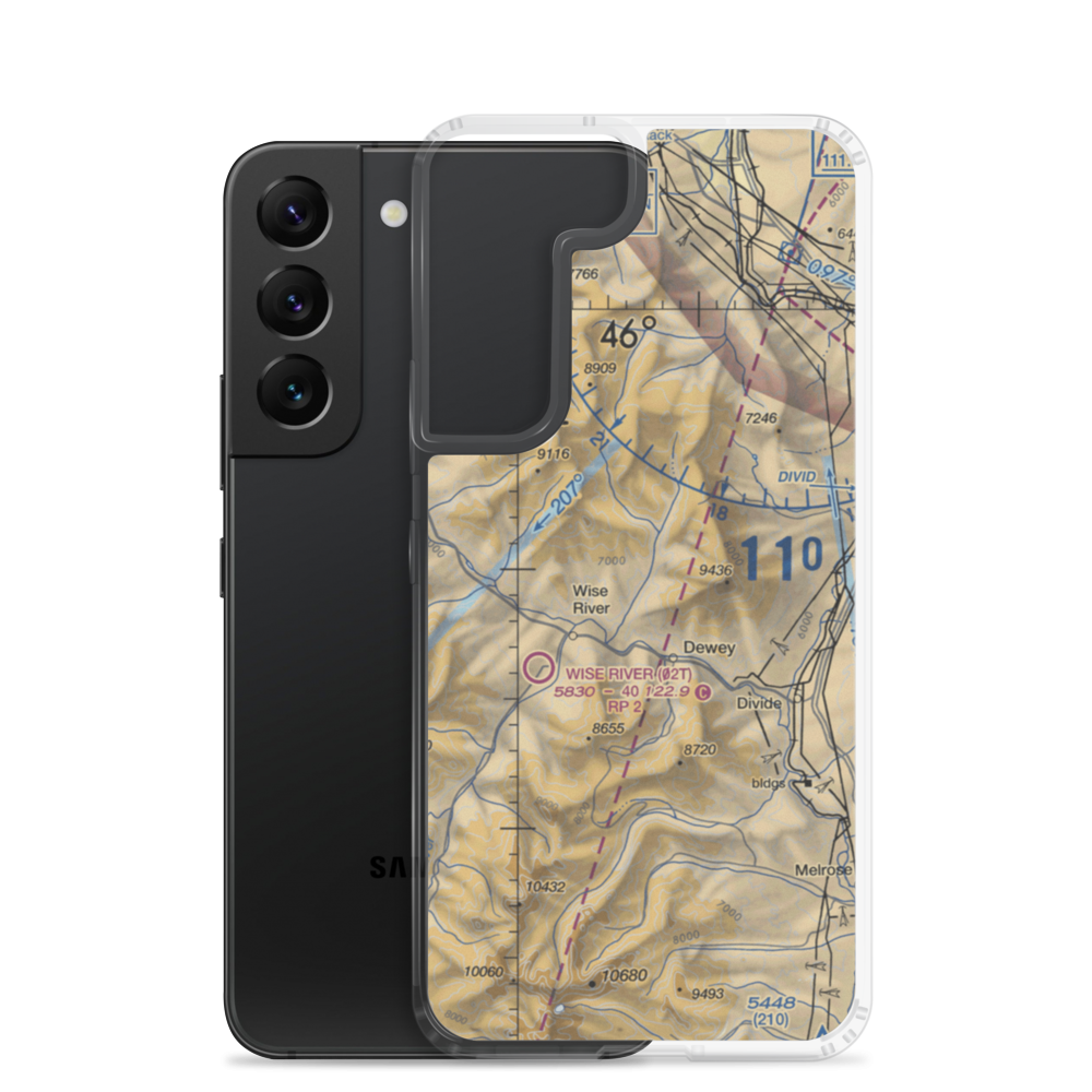 Jerry Creek Airport (MT14) VFR Sectional Samsung Case Samsung Galaxy S22 model shown