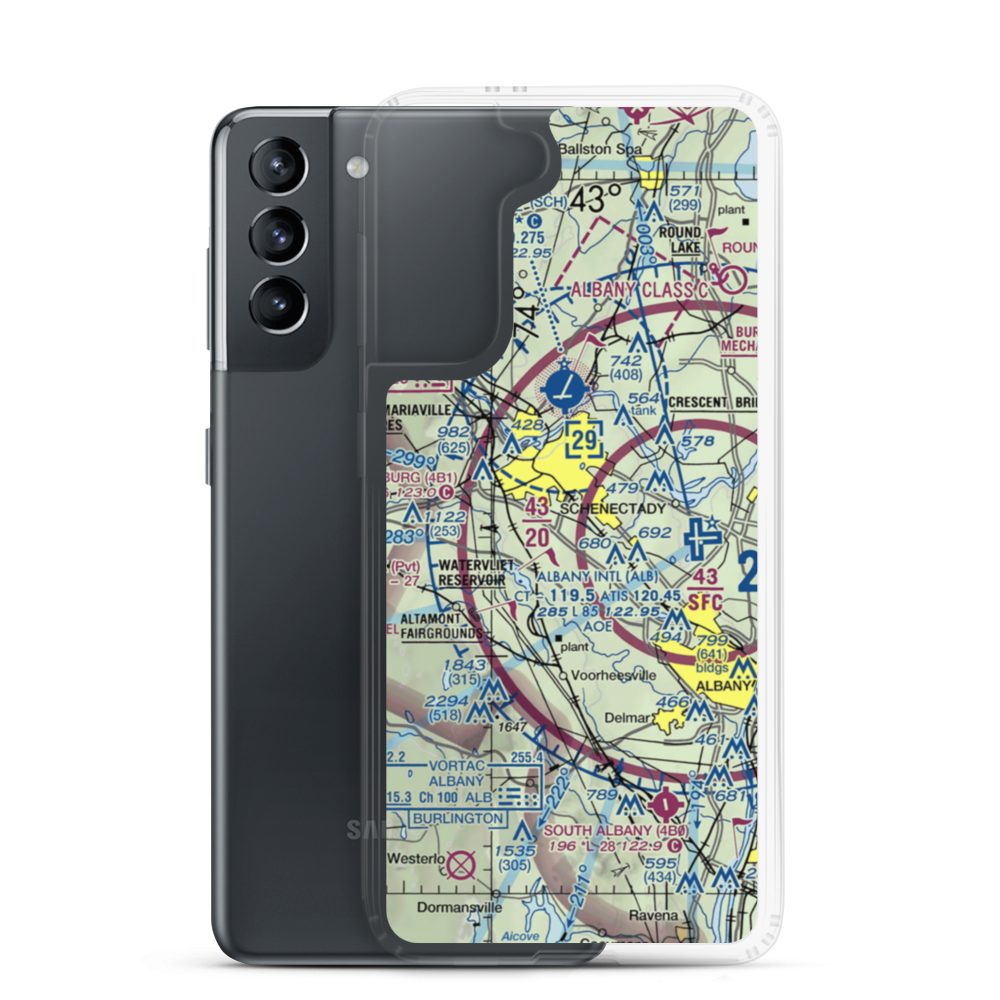 Jerry Phibbs Airport (NK43) VFR Sectional Samsung Case Samsung Galaxy S21 model shown