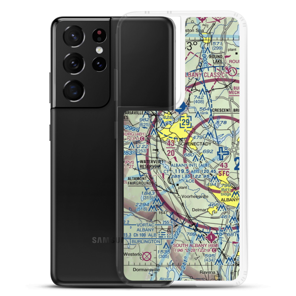 Jerry Phibbs Airport (NK43) VFR Sectional Samsung Case Samsung Galaxy S21 Ultra model shown