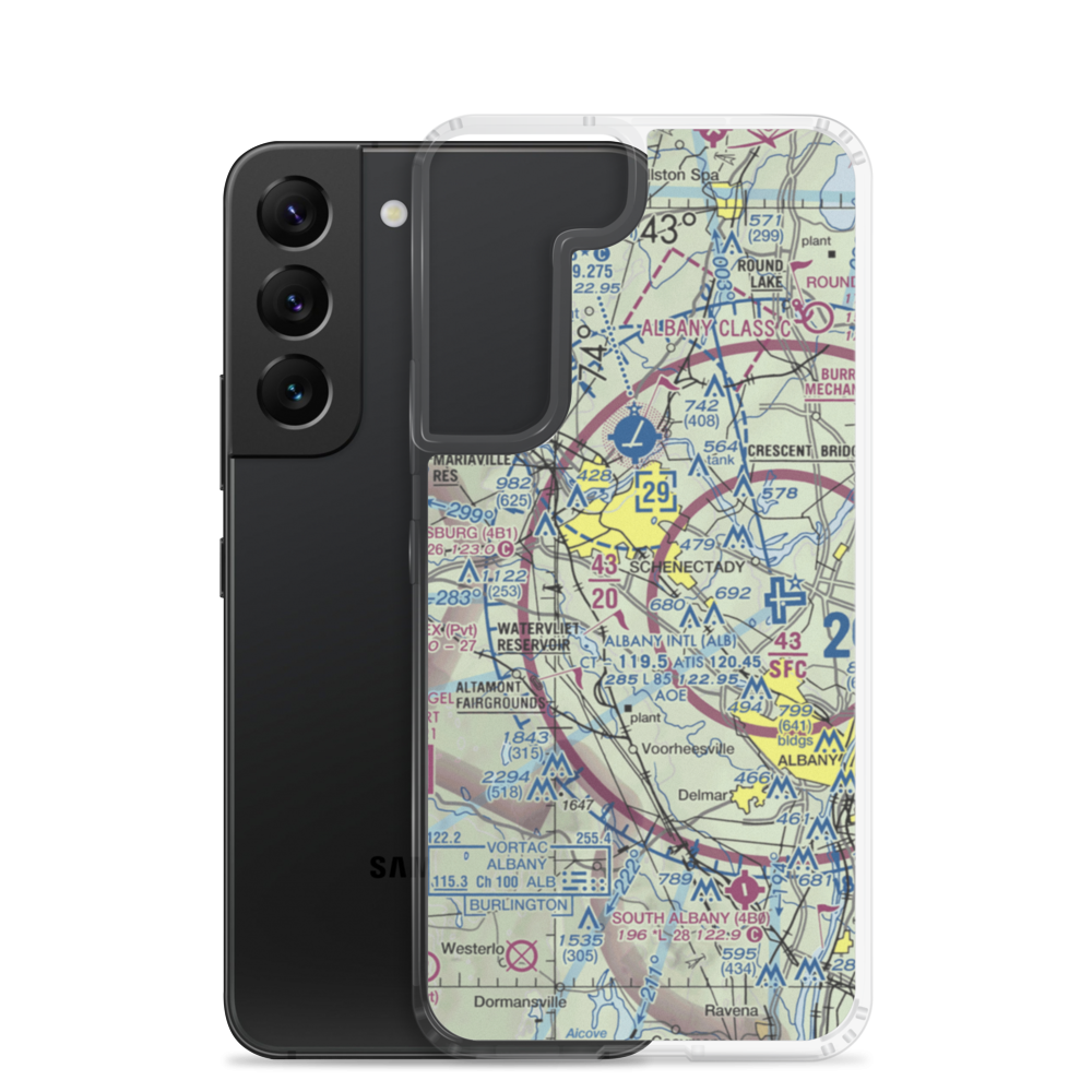 Jerry Phibbs Airport (NK43) VFR Sectional Samsung Case Samsung Galaxy S22 model shown