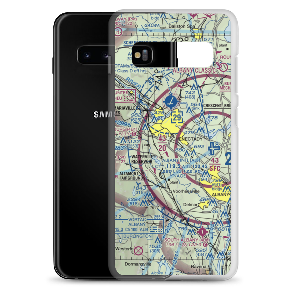 Jerry Phibbs Airport (NK43) VFR Sectional Samsung Case Samsung Galaxy S10+ model shown