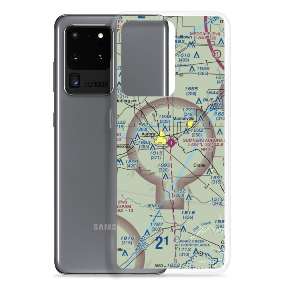 Jerry Sumners Sr Aurora Municipal Airport (2H2) VFR Sectional Samsung Case Samsung Galaxy S20 Ultra model shown