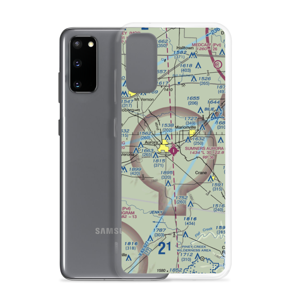 Jerry Sumners Sr Aurora Municipal Airport (2H2) VFR Sectional Samsung Case Samsung Galaxy S20 model shown