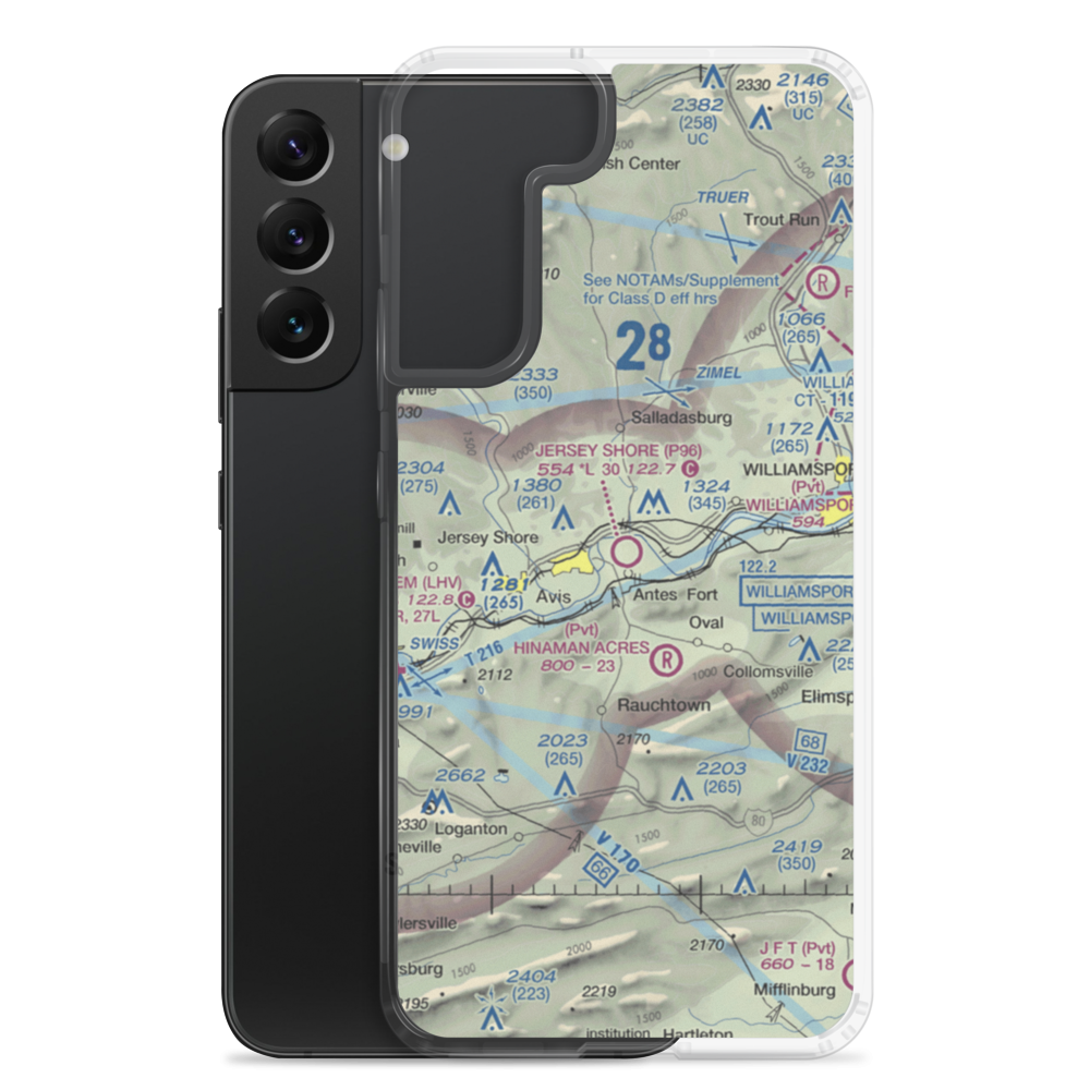 Jersey Shore Airport (P96) VFR Sectional Samsung Case Samsung Galaxy S22 Plus model shown