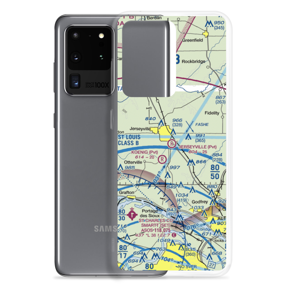 Jerseyville Aviation Inc Airport (0LL1) VFR Sectional Samsung Case Samsung Galaxy S20 Ultra model shown