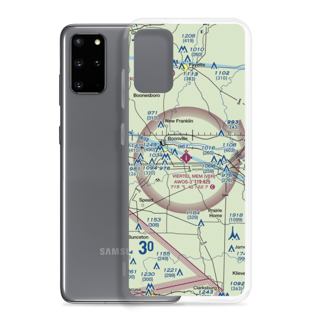 Jesse Viertel Memorial Airport (VER) VFR Sectional Samsung Case Samsung Galaxy S20 Plus model shown