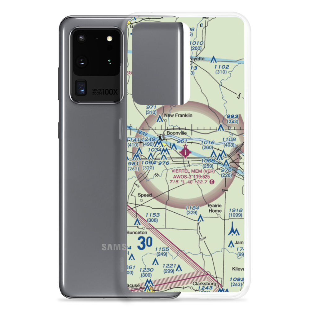 Jesse Viertel Memorial Airport (VER) VFR Sectional Samsung Case Samsung Galaxy S20 Ultra model shown