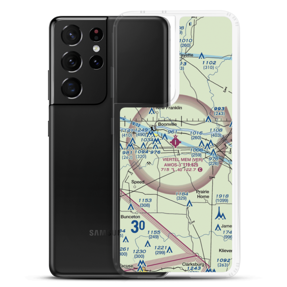 Jesse Viertel Memorial Airport (VER) VFR Sectional Samsung Case Samsung Galaxy S21 Ultra model shown