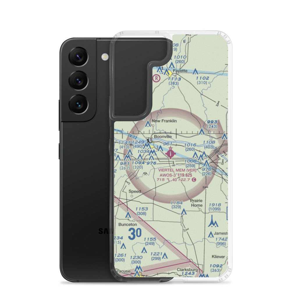 Jesse Viertel Memorial Airport (VER) VFR Sectional Samsung Case Samsung Galaxy S22 model shown
