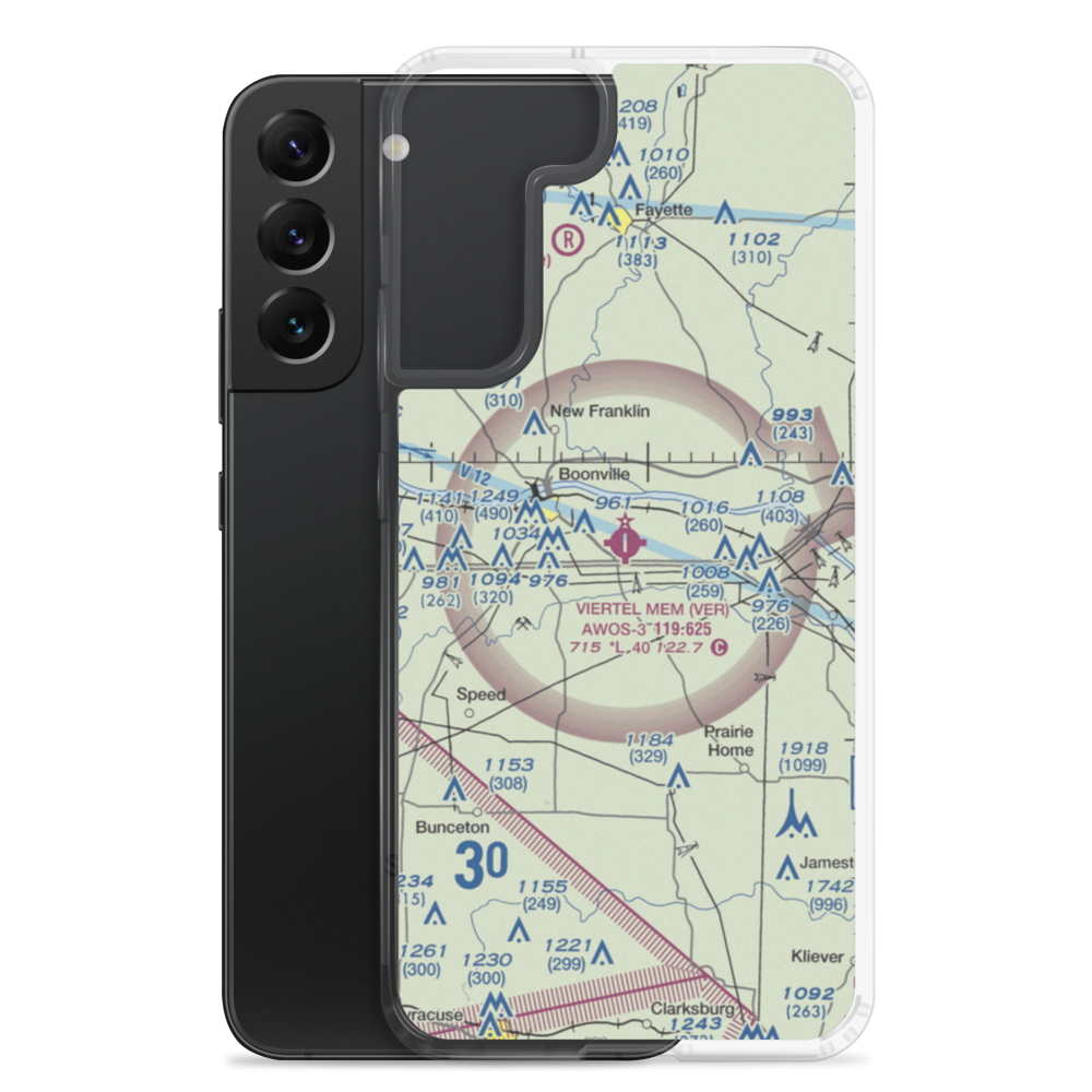 Jesse Viertel Memorial Airport (VER) VFR Sectional Samsung Case Samsung Galaxy S22 Plus model shown