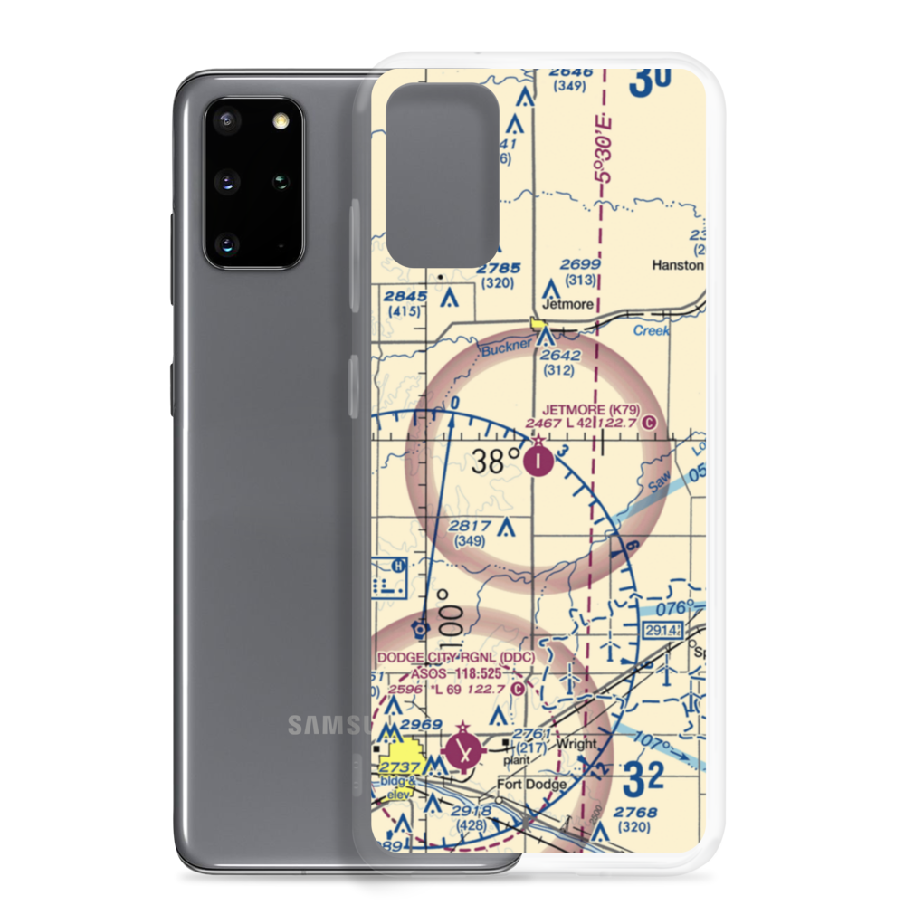 Jetmore Municipal Airport (K79) VFR Sectional Samsung Case Samsung Galaxy S20 Plus model shown