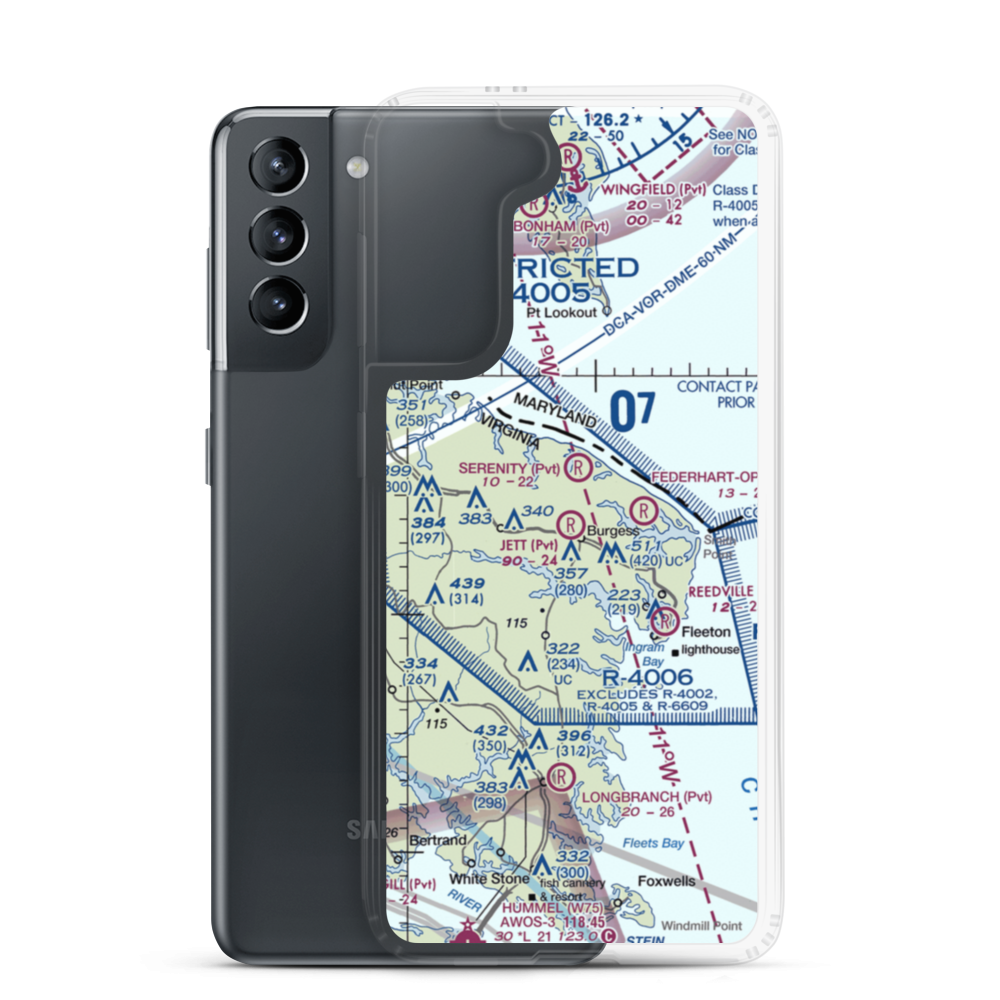 Jett Airpark (2VA1) VFR Sectional Samsung Case Samsung Galaxy S21 model shown