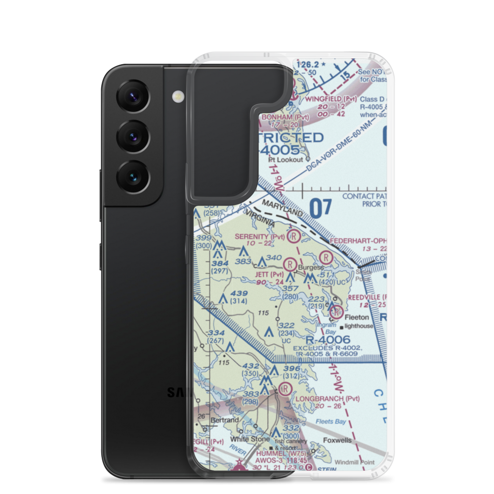 Jett Airpark (2VA1) VFR Sectional Samsung Case Samsung Galaxy S22 model shown