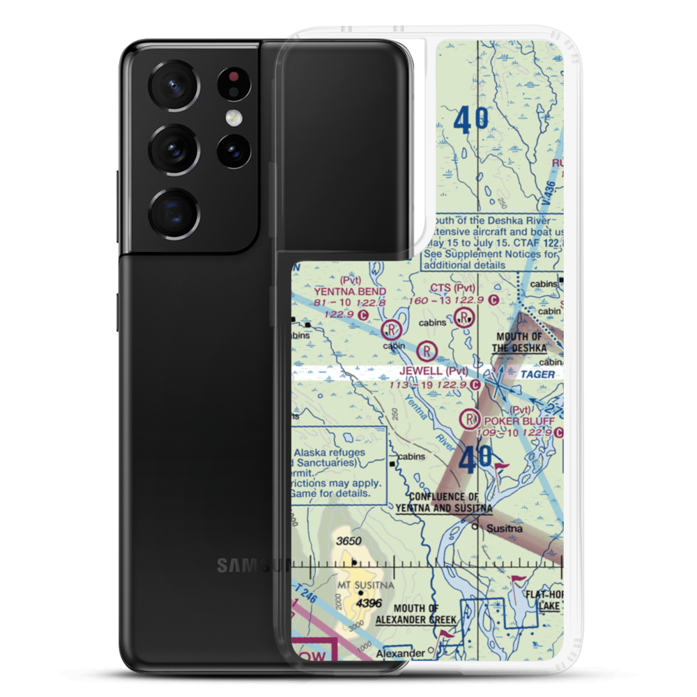Jewell Airport (AK72) VFR Sectional Samsung Case Samsung Galaxy S21 Ultra model shown
