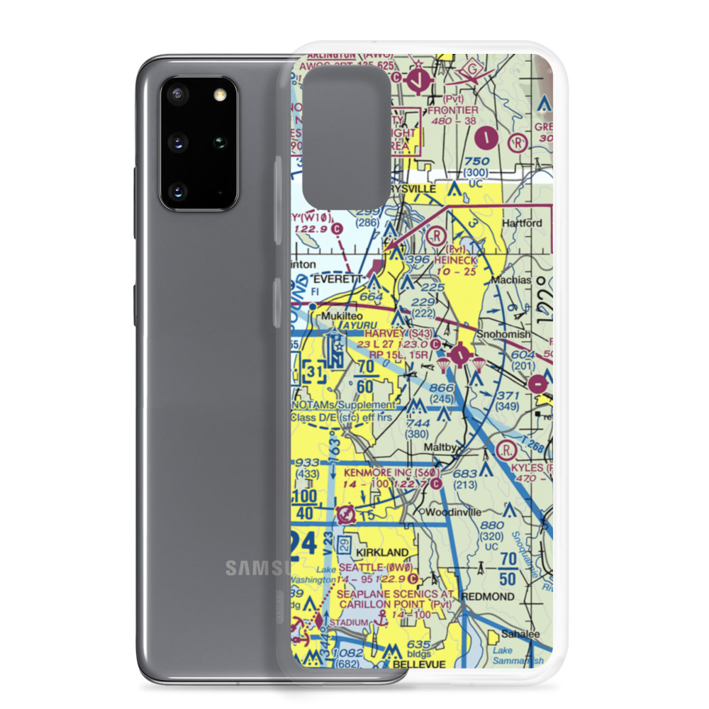 Jim & Julie's Airport (96WA) VFR Sectional Samsung Case Samsung Galaxy S20 Plus model shown