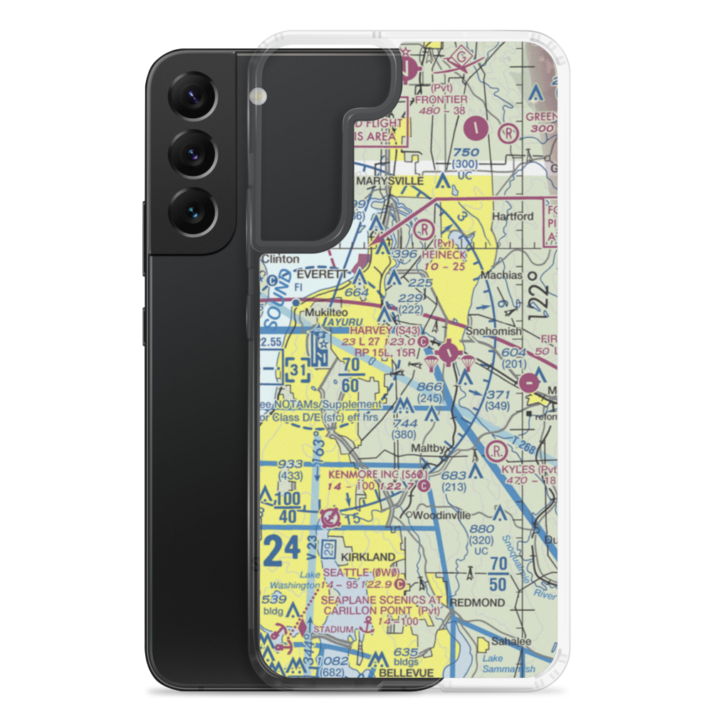 Jim & Julie's Airport (96WA) VFR Sectional Samsung Case Samsung Galaxy S22 Plus model shown