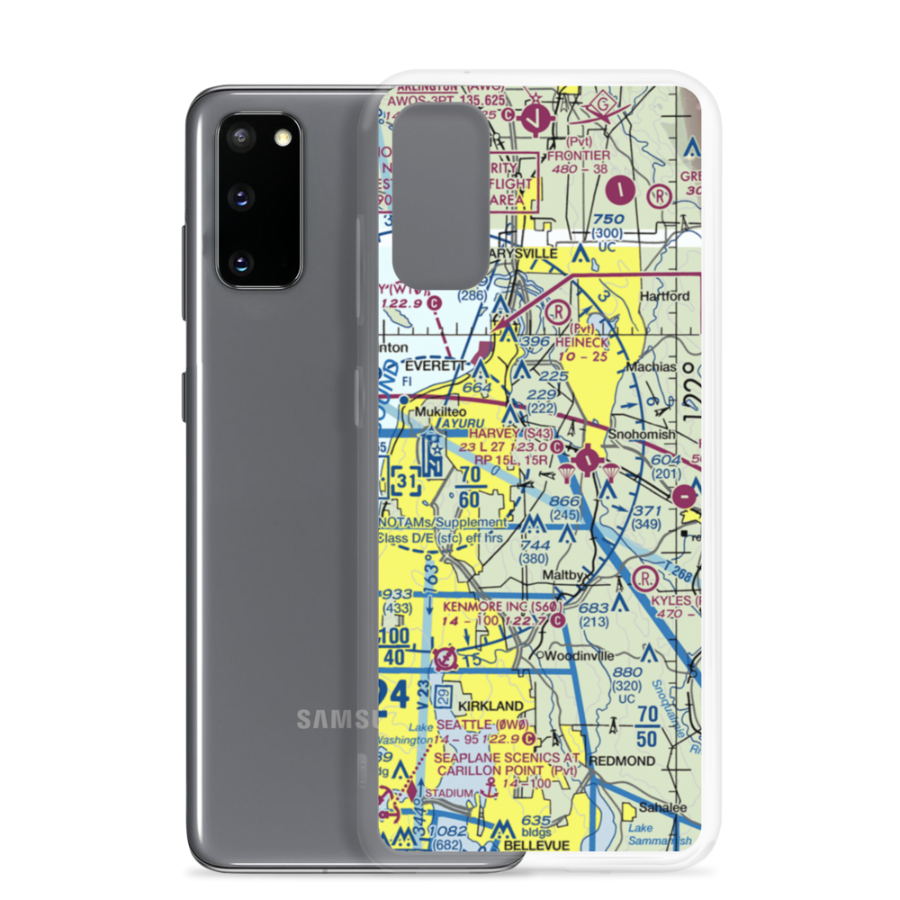 Jim & Julie's Airport (96WA) VFR Sectional Samsung Case Samsung Galaxy S20 model shown