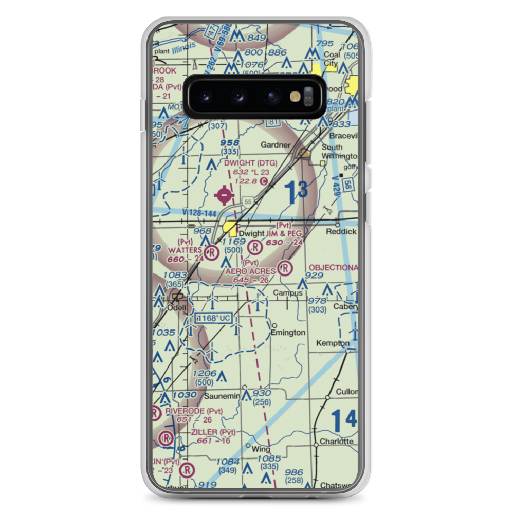 Jim & Peg Airport (61IS) VFR Sectional Samsung Case Samsung Galaxy S10+ model shown