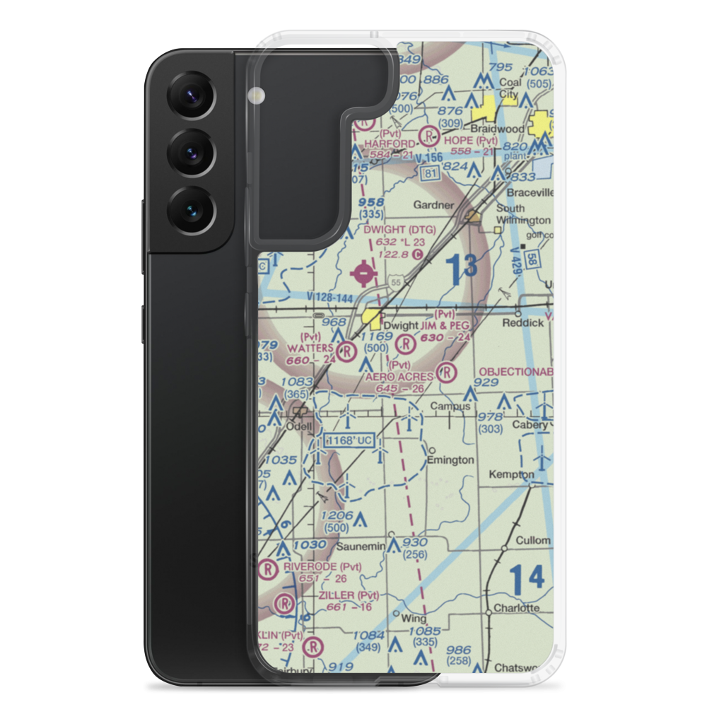 Jim & Peg Airport (61IS) VFR Sectional Samsung Case Samsung Galaxy S22 Plus model shown