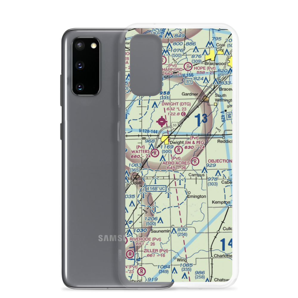 Jim & Peg Airport (61IS) VFR Sectional Samsung Case Samsung Galaxy S20 model shown