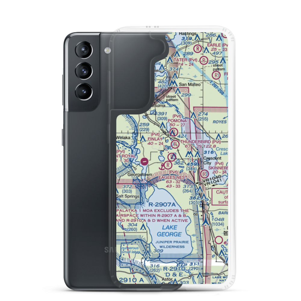 Jim Finlay Farm Airport (28FL) VFR Sectional Samsung Case Samsung Galaxy S21 model shown
