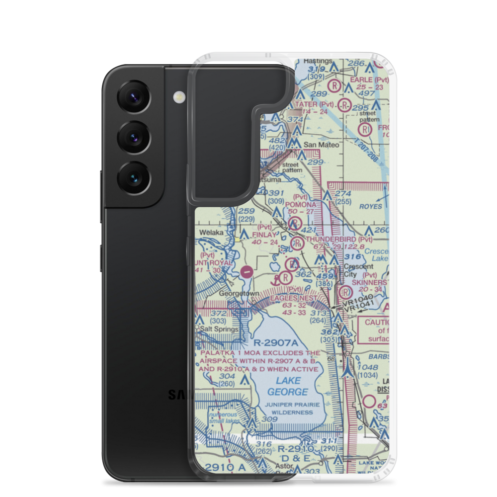 Jim Finlay Farm Airport (28FL) VFR Sectional Samsung Case Samsung Galaxy S22 model shown