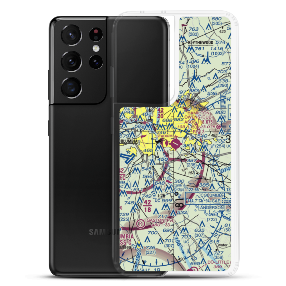 Jim Hamilton L.B. Owens Airport (CUB) VFR Sectional Samsung Case Samsung Galaxy S21 Ultra model shown