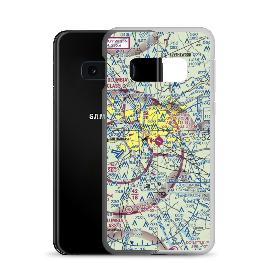 Jim Hamilton L.B. Owens Airport (CUB) VFR Sectional Samsung Case Samsung Galaxy S10e model shown