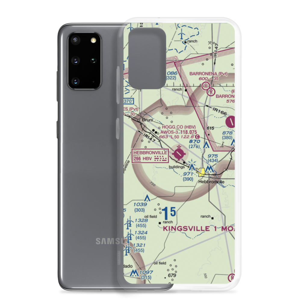 Jim Hogg County Airport (HBV) VFR Sectional Samsung Case Samsung Galaxy S20 Plus model shown
