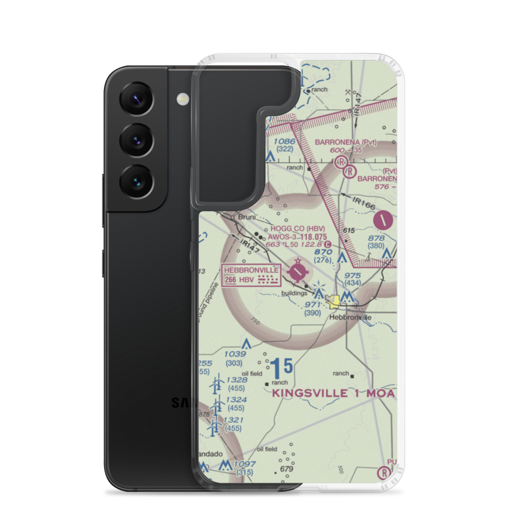 Jim Hogg County Airport (HBV) VFR Sectional Samsung Case Samsung Galaxy S22 model shown