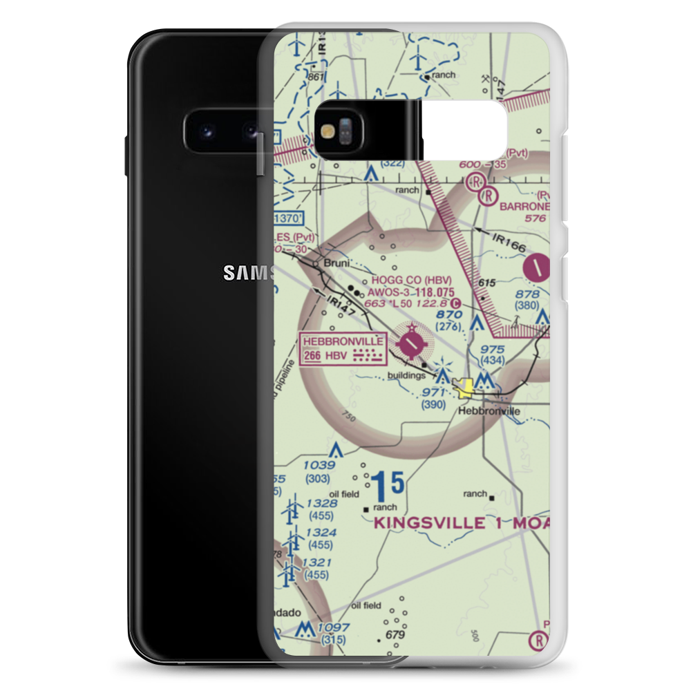 Jim Hogg County Airport (HBV) VFR Sectional Samsung Case Samsung Galaxy S10+ model shown