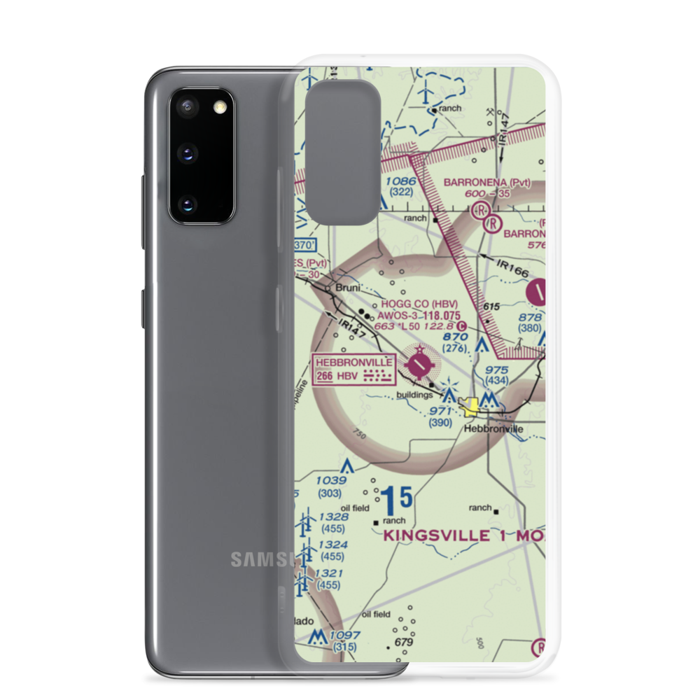 Jim Hogg County Airport (HBV) VFR Sectional Samsung Case Samsung Galaxy S20 model shown
