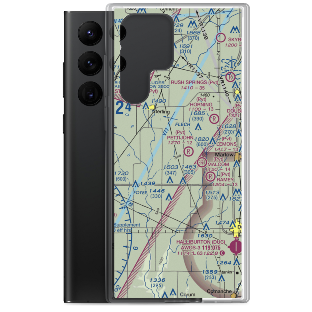 Jim Pettijohn Memorial Airport (7OK8) VFR Sectional Samsung Case Samsung Galaxy S22 Ultra model shown