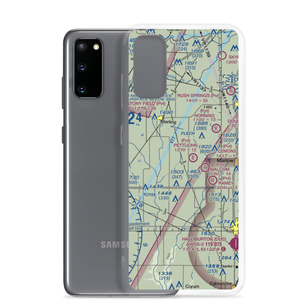 Jim Pettijohn Memorial Airport (7OK8) VFR Sectional Samsung Case Samsung Galaxy S20 model shown